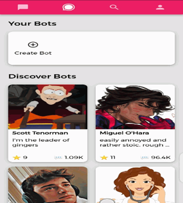 Chai Discover chatbot feature