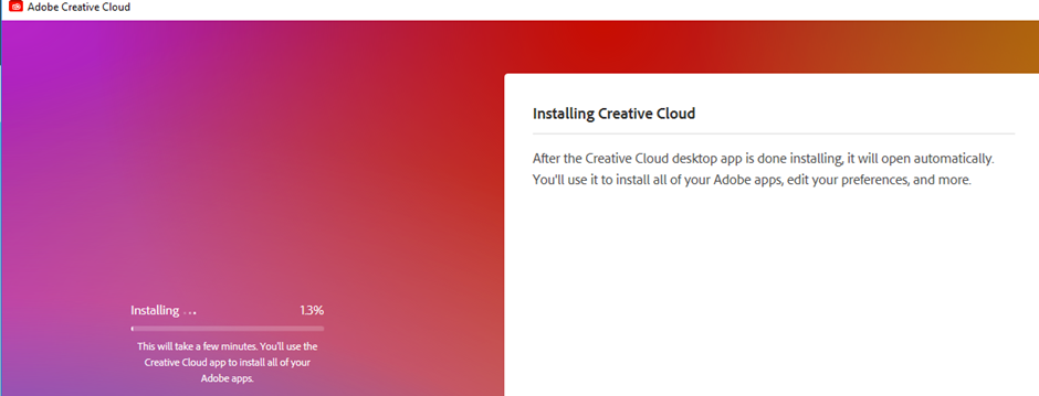 Explore any of the Adobe apps after Creative Cloud installation.