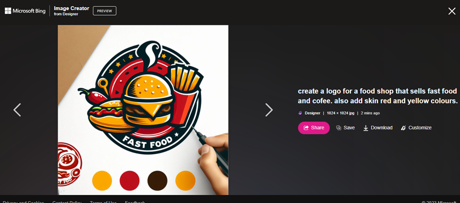 You can pick your favorite Logo and then customize it further the way you want