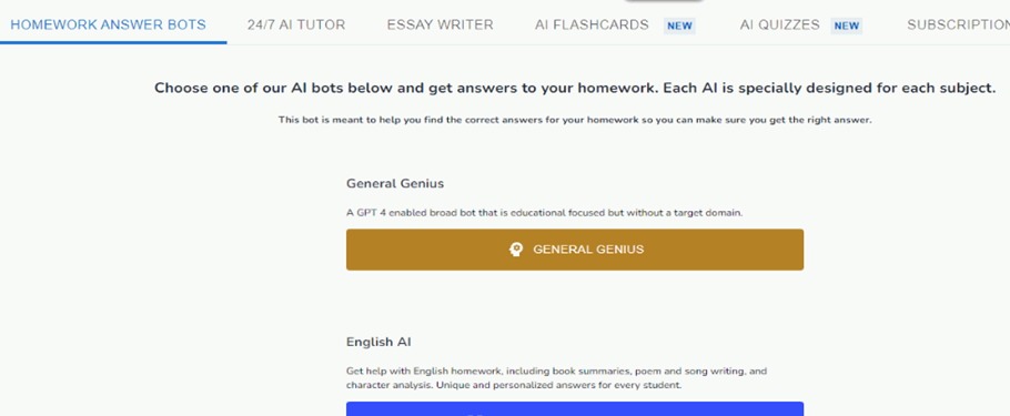 ai bot homework help