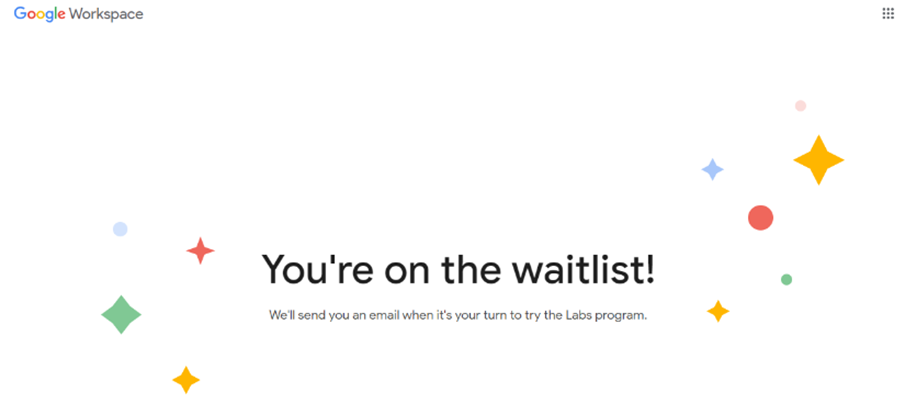 Google Workspace Waitlist to try the Labs Program