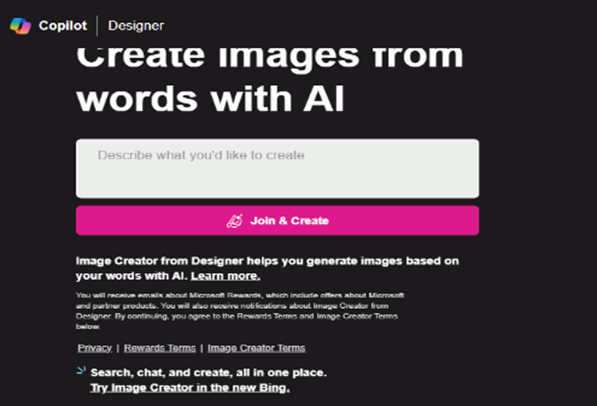 Bing Image Creator from Designer Join and Create