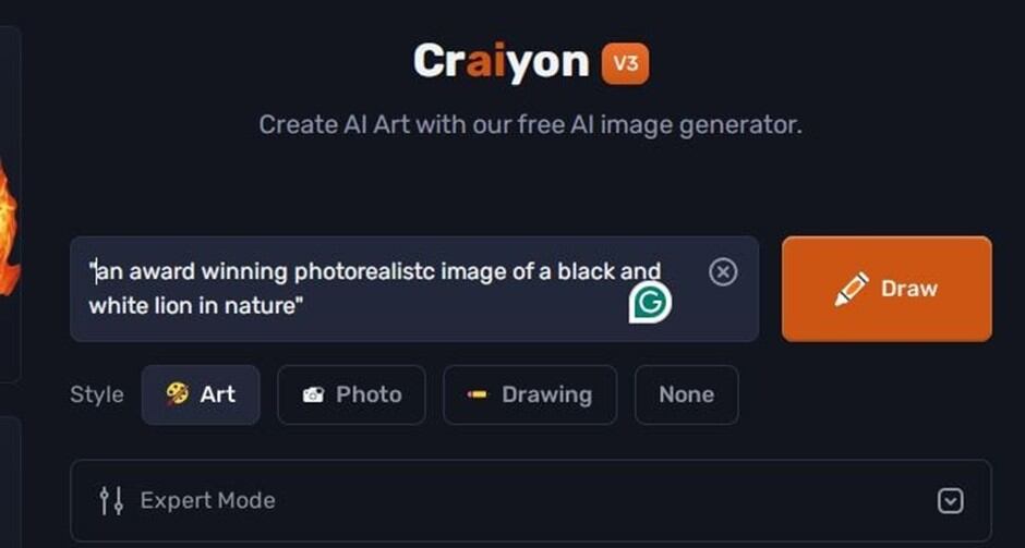 Craiyon AI Sample Prompt