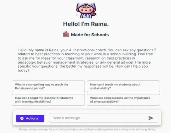 Chatbot Raina by Magic School AI