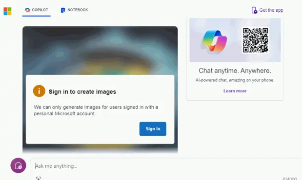 Microsoft Copilot Sign-in