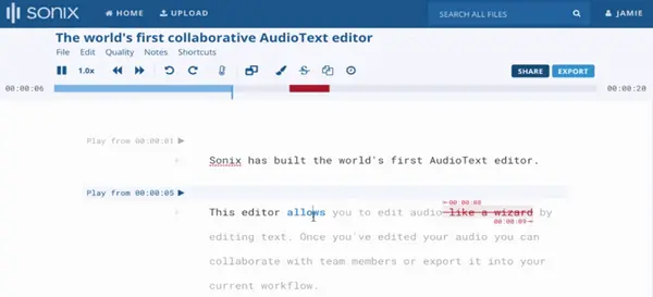 Sonix AI transcribes and edits audio