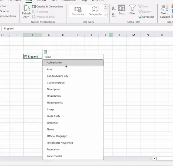 Field Options in Geography Data Type