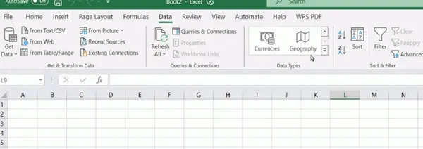 Geography Data Type in Excel Sheet