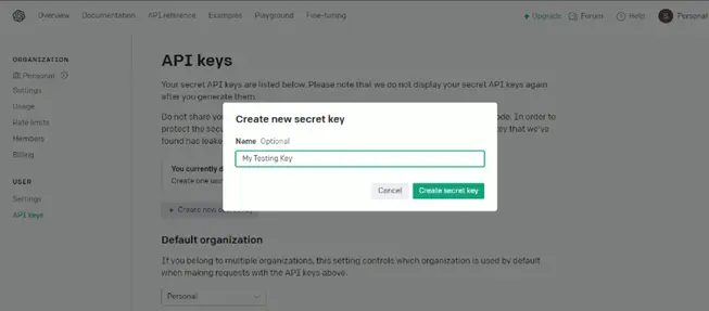 Name Your Secret API Key