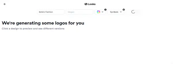 The AI logo generator will take some time to create a Logo.