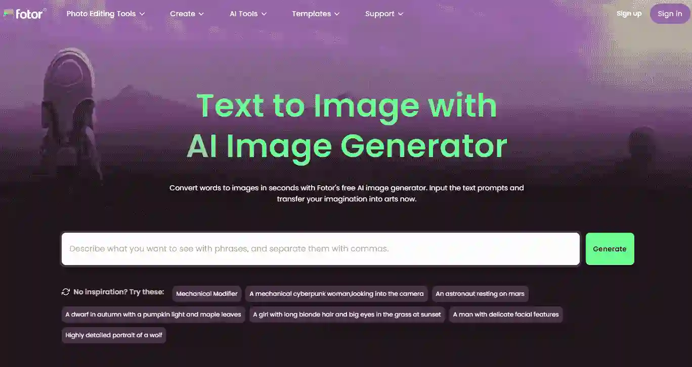 Fotor AI Image Generator