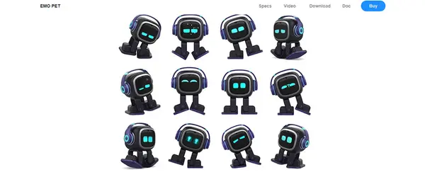 The Emo robot is capable of demonstrating multiple expressions and actions