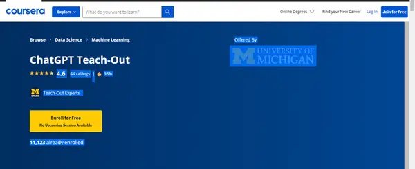 ChatGPT Teach-Out by Coursera