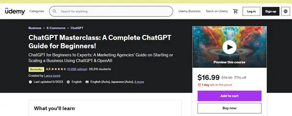 ChatGPT Masterclass: A Complete ChatGPT Guide for Beginners