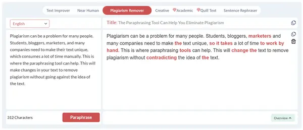 Plagiarism Remover