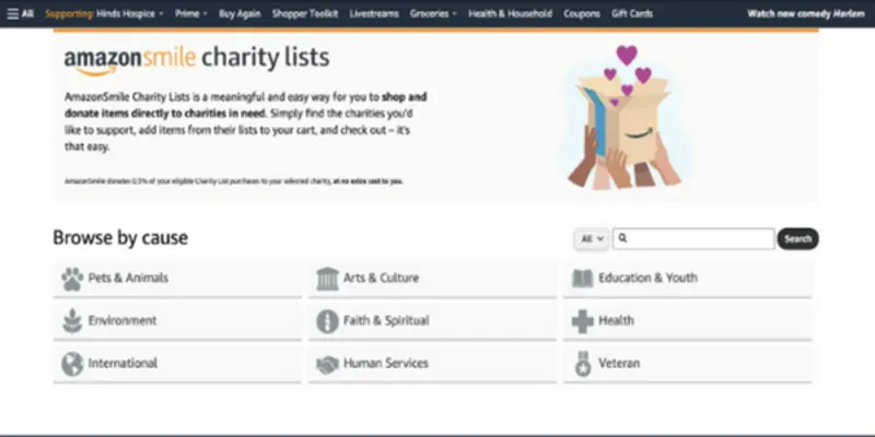 AmazonSmile Charity Lists Program